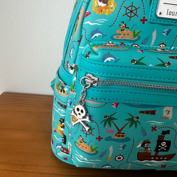 Loungefly Disney Sensational Pirates Characters Mini Backpack Teal One Size New - Picture 3 of 10